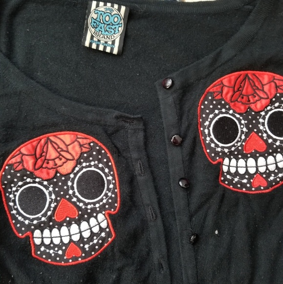 Too Fast Sugar Skull Cardigan - Picture 2 of 3